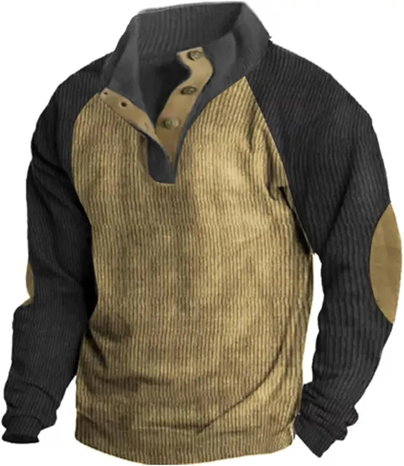 Mens Sweater Mock Neck Button Up Size Sweater 1/4 Button Stand Collar Mens Neck Long Sleeve Work Sweaters For Mens