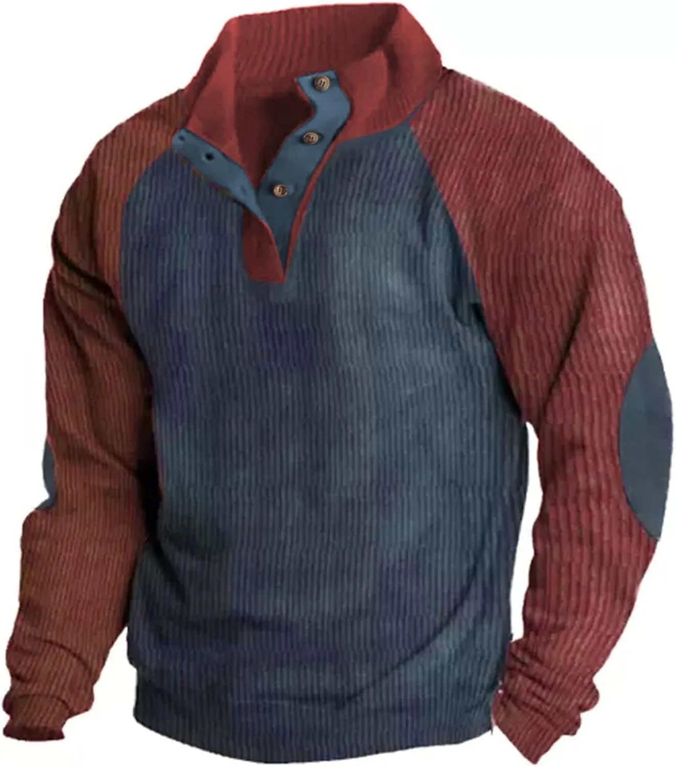 Mens Sweater Mock Neck Button Up Size Sweater 1/4 Button Stand Collar Mens Neck Long Sleeve Work Sweaters For Mens