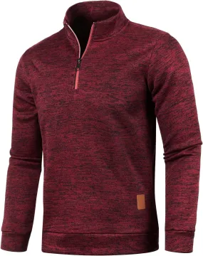 Mens SweatersMen's Quarter Zip Henley Shirts Knit Sweater Dress Long Sleeve Pullover Sweaters Turtleneck T-Shirts