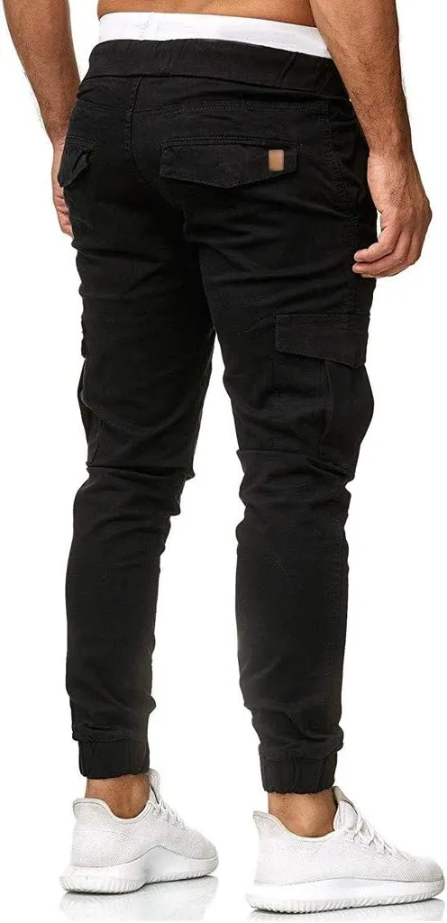 Mens Sweatpants Cargo Open Bottom Straight Leg Casual Loose Fit Baggy Athletic Jogger Pants with Pockets Men's Joggers