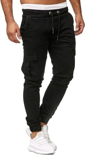 Mens Sweatpants Cargo Open Bottom Straight Leg Casual Loose Fit Baggy Athletic Jogger Pants with Pockets Men's Joggers