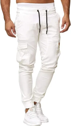 Mens Sweatpants Cargo Open Bottom Straight Leg Casual Loose Fit Baggy Athletic Jogger Pants with Pockets Men's Joggers