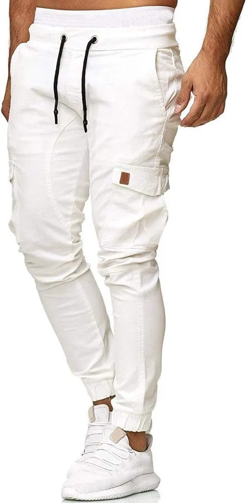 Mens Sweatpants Cargo Open Bottom Straight Leg Casual Loose Fit Baggy Athletic Jogger Pants with Pockets Men's Joggers