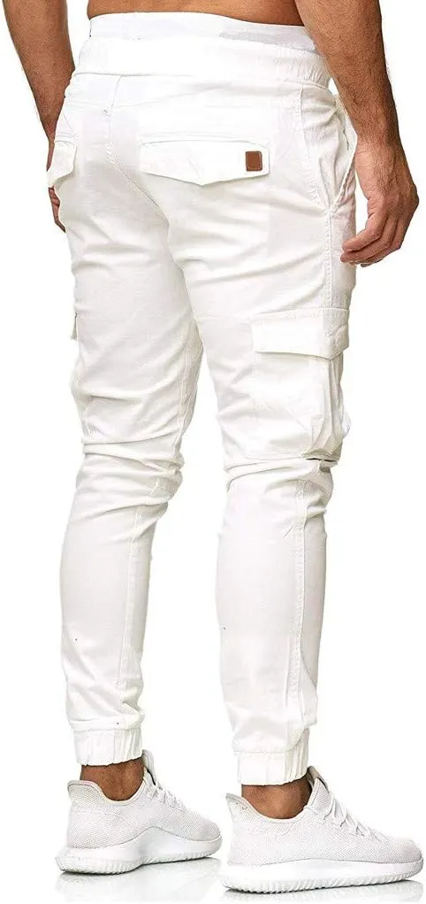 Mens Sweatpants Cargo Open Bottom Straight Leg Casual Loose Fit Baggy Athletic Jogger Pants with Pockets Men's Joggers