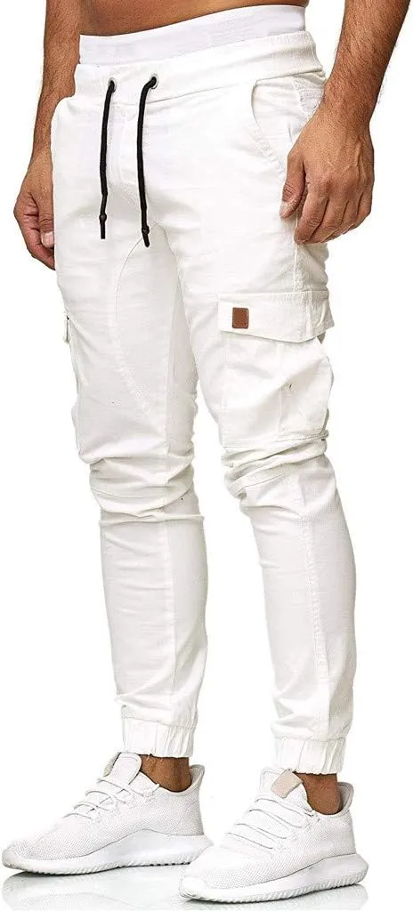 Mens Sweatpants Cargo Open Bottom Straight Leg Casual Loose Fit Baggy Athletic Jogger Pants with Pockets Men's Joggers