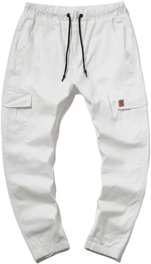 Mens Sweatpants Cargo Open Bottom Straight Leg Casual Loose Fit Baggy Athletic Jogger Pants with Pockets Men's Joggers
