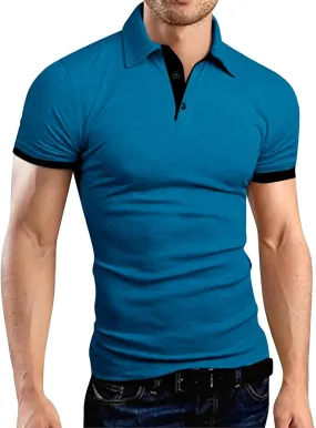 Mens T-Shirts Day Digital Printing Casual Basic Tee Tops Daily Casual Stylish Collared Shirts for Men Polo Shirts