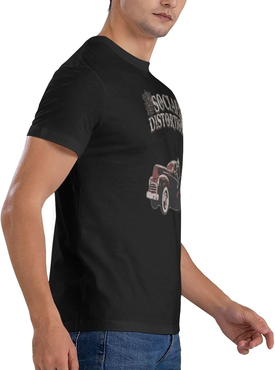 Mens T-Shirts Short Sleeve Crew Tee Teenager Funny Summer Cotton Shirts