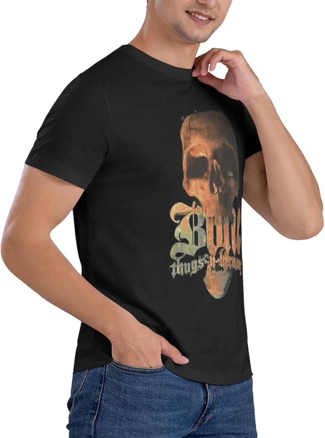 Mens T-Shirts Short Sleeve Crew Tee Teenager Funny Summer Cotton Shirts