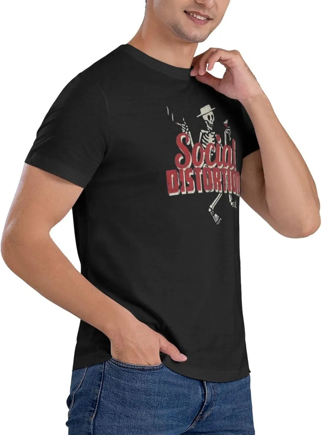 Mens T-Shirts Short Sleeve Crew Tee Teenager Funny Summer Cotton Shirts