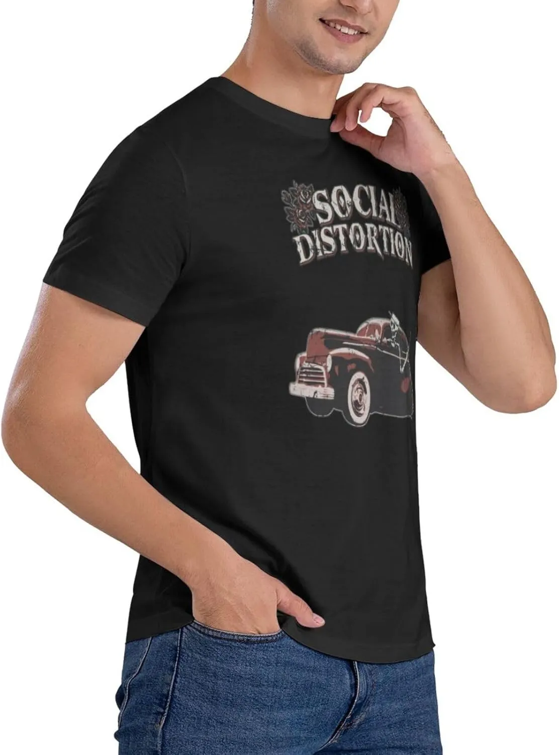 Mens T-Shirts Short Sleeve Crew Tee Teenager Funny Summer Cotton Shirts