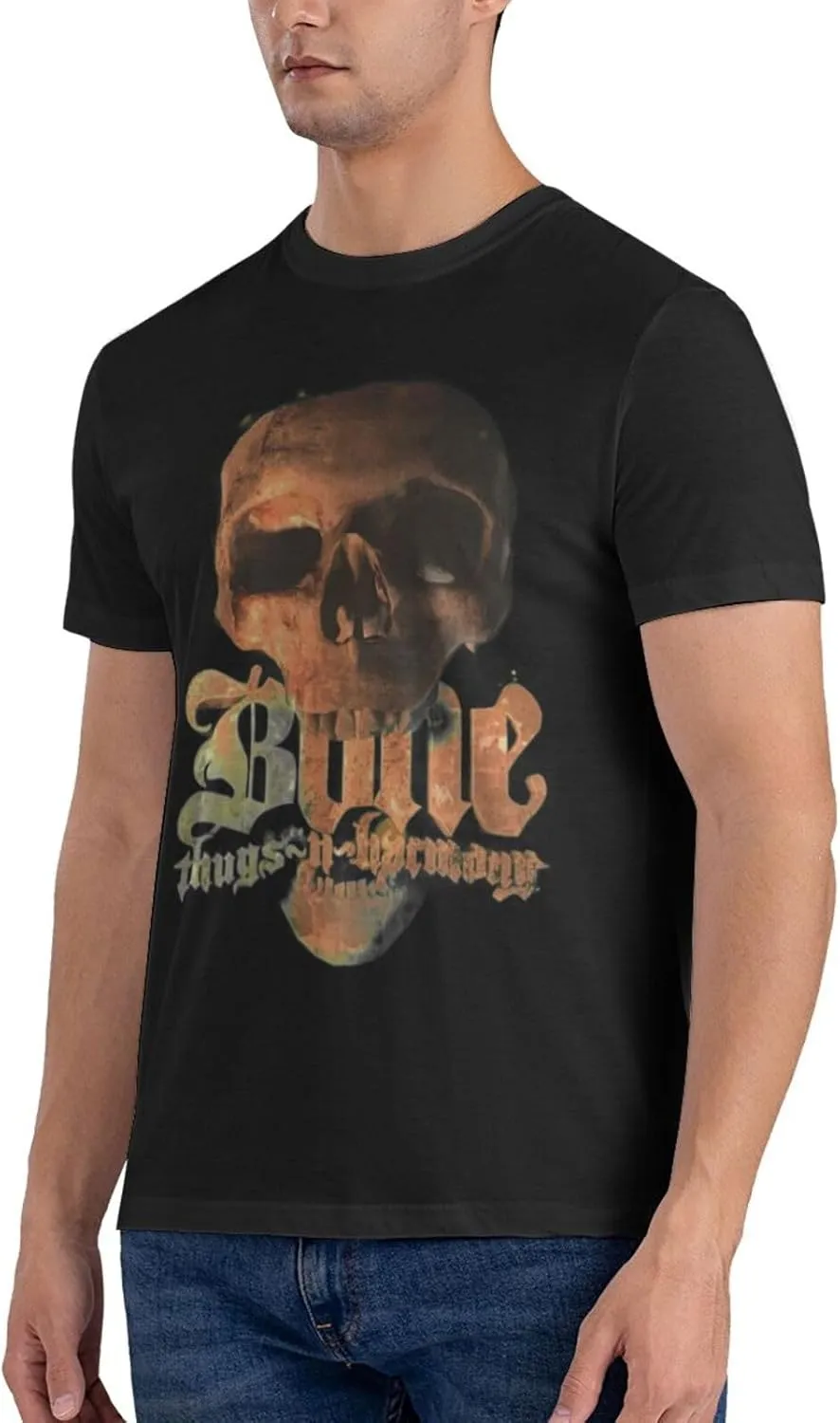 Mens T-Shirts Short Sleeve Crew Tee Teenager Funny Summer Cotton Shirts
