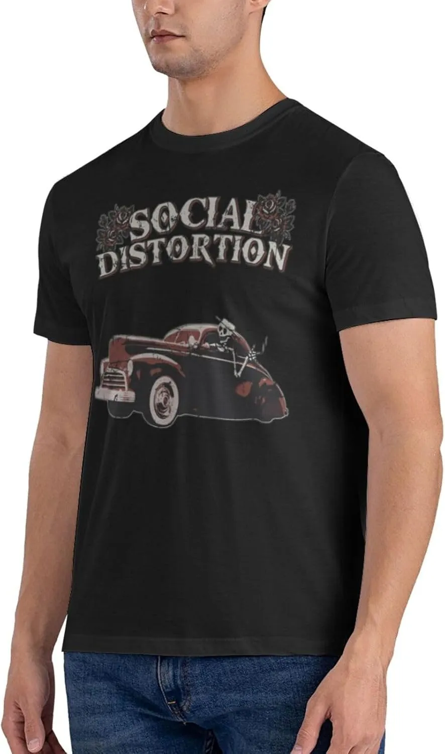 Mens T-Shirts Short Sleeve Crew Tee Teenager Funny Summer Cotton Shirts