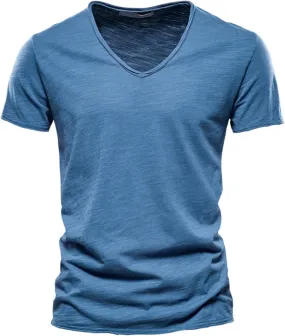 Mens T Shirts V Neck Short Sleeve Tops Summer Casual Cotton Tee Shirts Lightweight Soft Basic Athletic Shirts Trendy