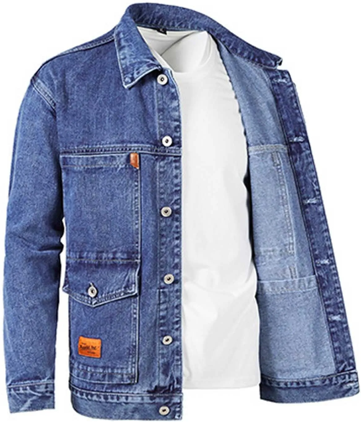 Men's Trucker Jacket Cowboy Western Unlined Denim Jackets Fashion Button Down Long Sleeve Jean Jackets Classic Fit