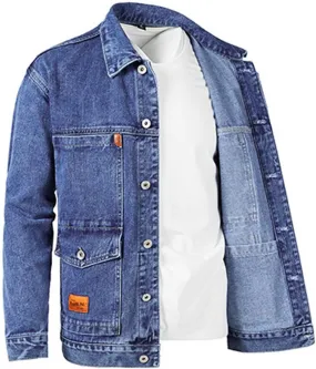 Men's Trucker Jacket Cowboy Western Unlined Denim Jackets Fashion Button Down Long Sleeve Jean Jackets Classic Fit