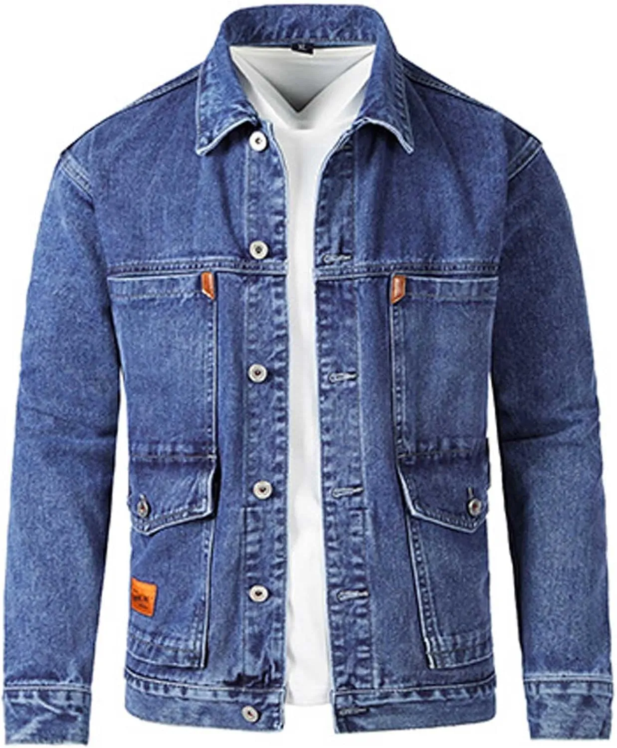 Men's Trucker Jacket Cowboy Western Unlined Denim Jackets Fashion Button Down Long Sleeve Jean Jackets Classic Fit
