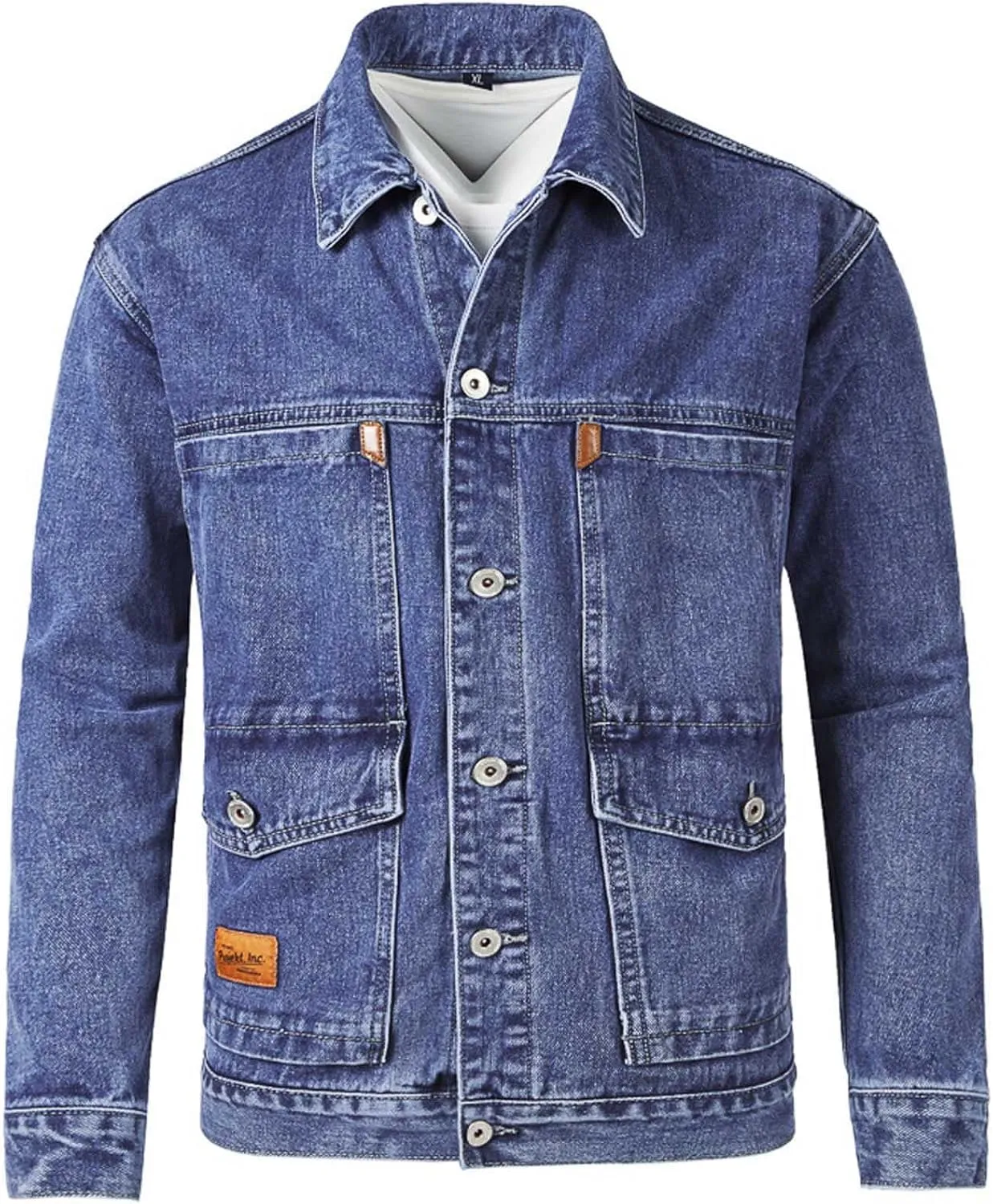 Men's Trucker Jacket Cowboy Western Unlined Denim Jackets Fashion Button Down Long Sleeve Jean Jackets Classic Fit