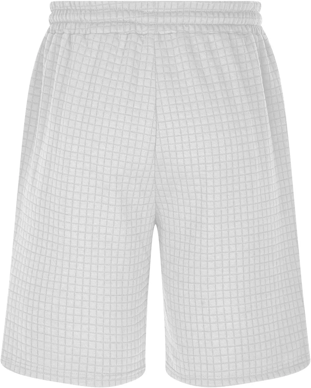 Men's Waffle Athletic Shorts Summer Casual Drawstring Sports Shorts Lounge Running Sweat Shorts with Pockets