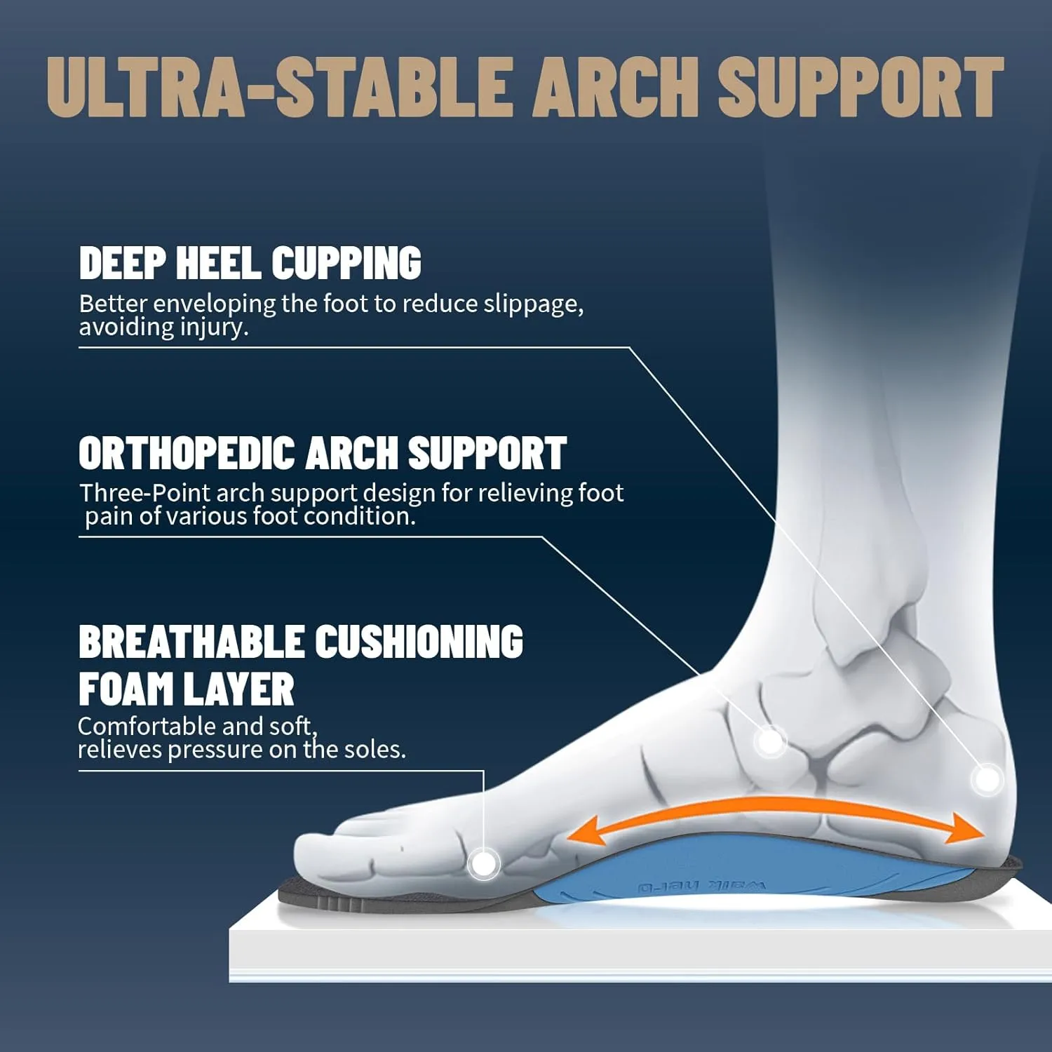 Mens Walking Shoes for Plantar Fasciitis Relief, Orthopedic Mens Sneakers with Arch Support, Breathable Mesh Non Slip Mens Shoes