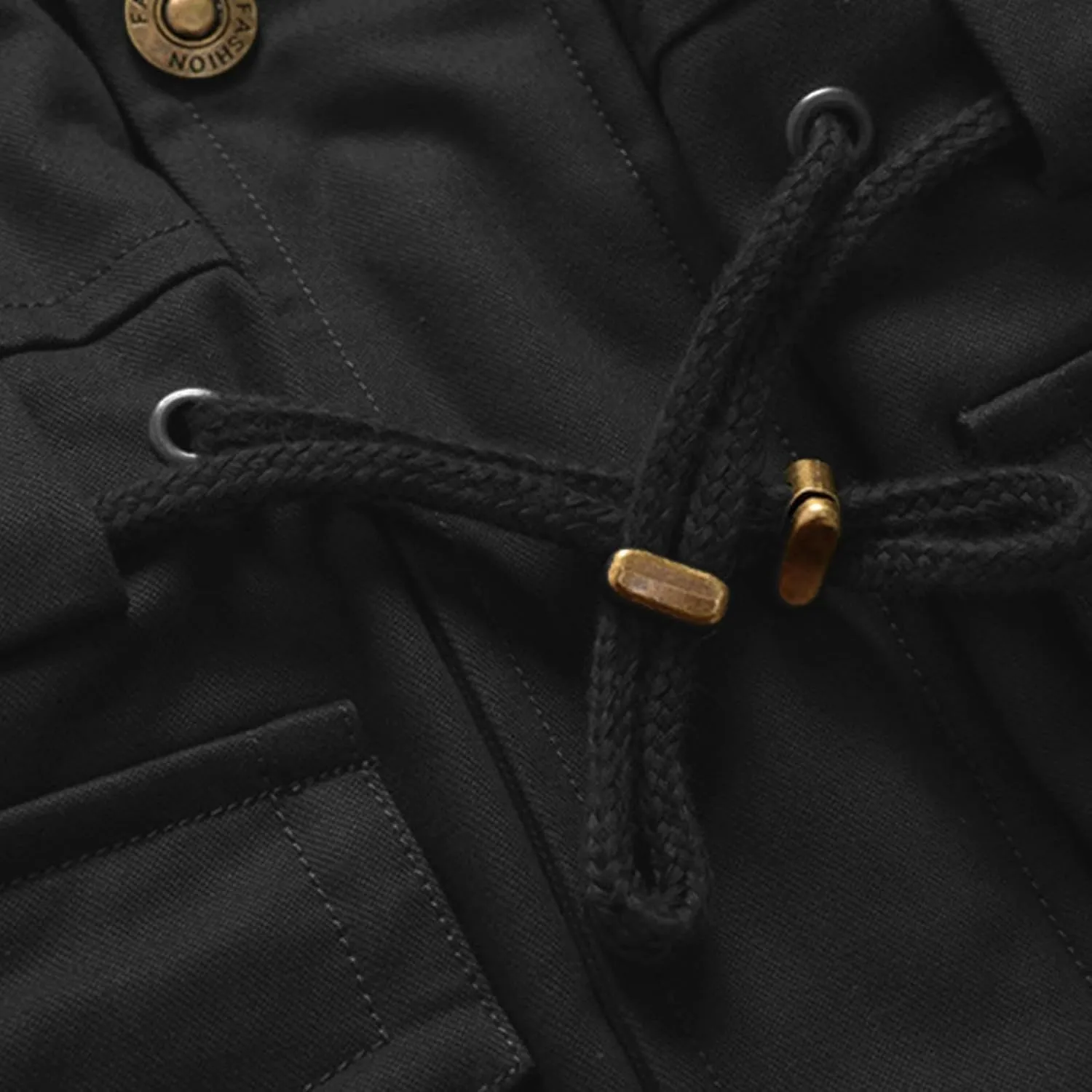 Men's Winter Coats Fleece Lined Cargo Jacket Military Utility Jacket Warm Parka Coat Thermal Cotton Jacket with Pockets