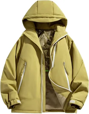 Men's Winter Hooded Puffer Jacket Thicken Warm Down Coats Outdoor Windproof Outerwear