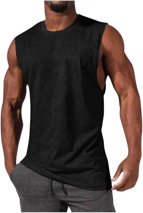 Mens Workout Sleeveless Shirts 2025 Summer Beach Soft Cotton Casual Stringer Tank Tops Bodybuilding Fitness T-Shirts