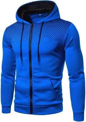 Mens Zip Up Hoodie Casual Long Sleeve Drawstring Hooded Sweatshirts Slim Fit Lightweight Gym Workout Athletic Jacket