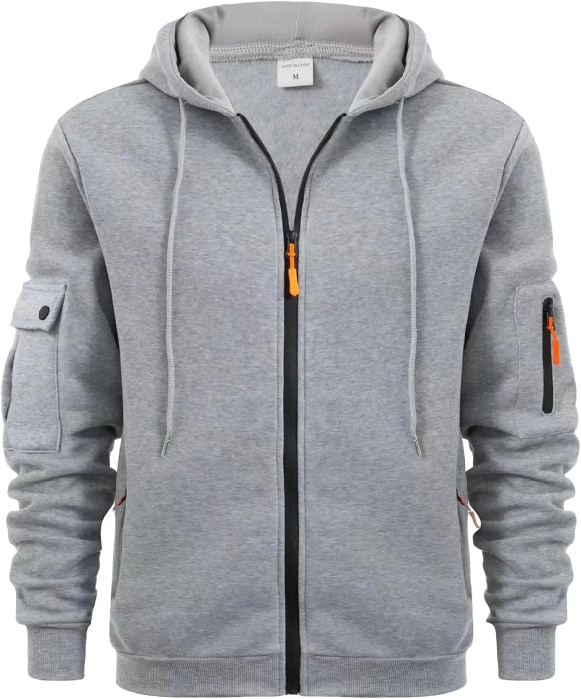 Men's Zip-Up Hoodie Midweight Sweatshirts Full Zip Drawstring Hoods with Pockets for Casual Workout Outdoor Sports