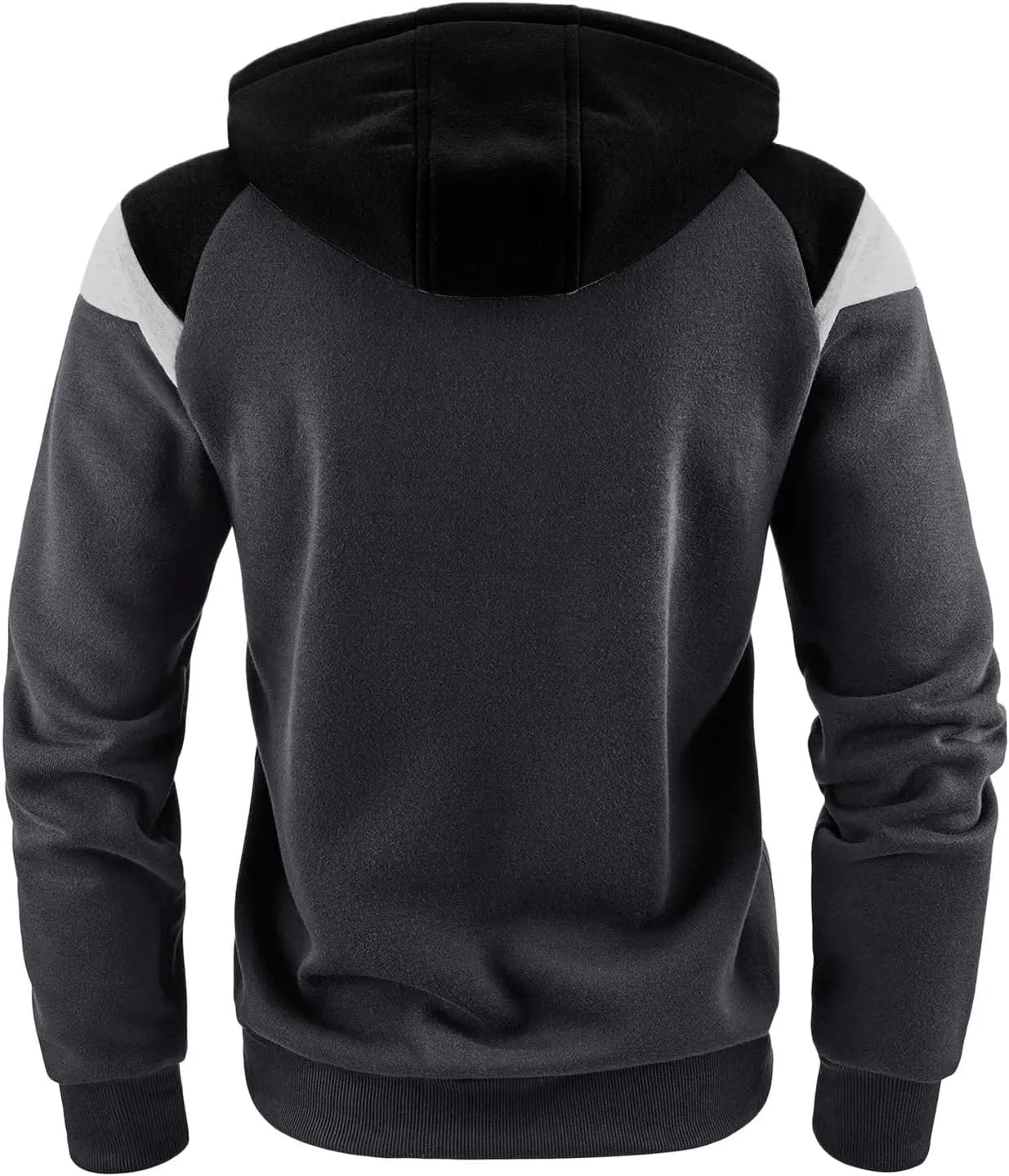 Men's Zip-Up Hoodies Slim Fit Lightweight Color Block Full Zip Hooded Sweatshirts with Pockets for Casual Fall Wear