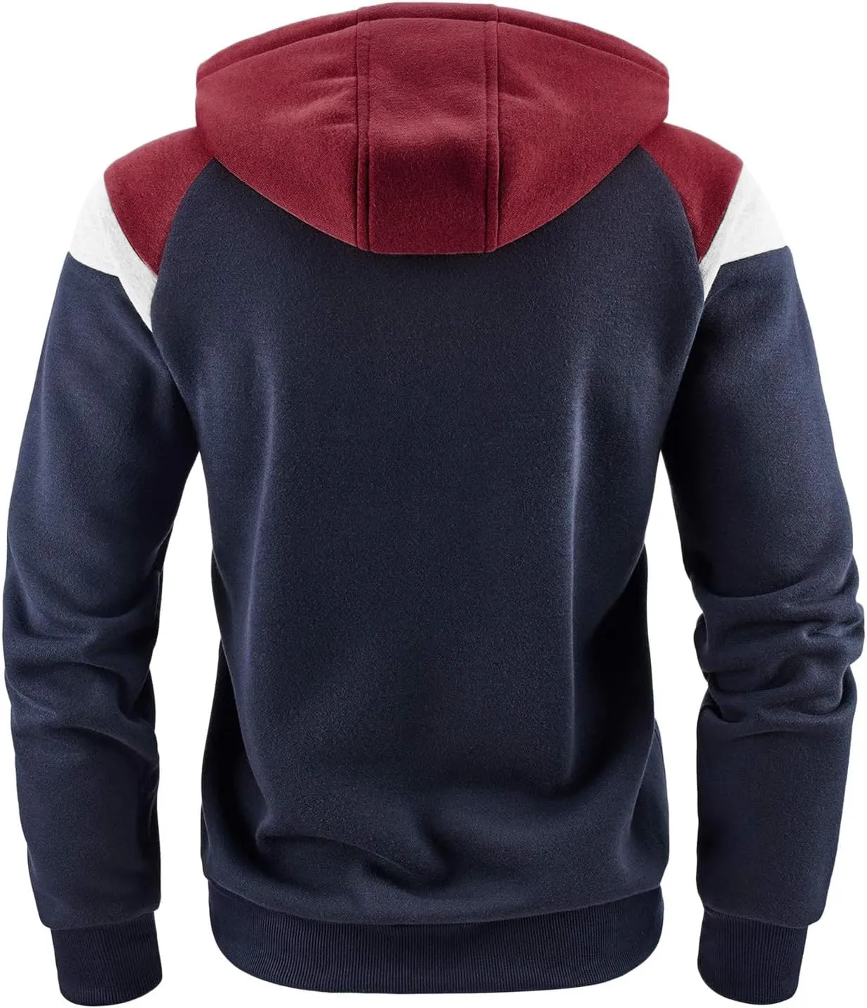 Men's Zip-Up Hoodies Slim Fit Lightweight Color Block Full Zip Hooded Sweatshirts with Pockets for Casual Fall Wear