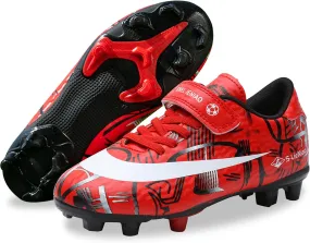 Mnplciea Kids Soccer Cleats Boys Girls Athletic Football Shoes Teenager Outdoor Indoor Anti-SlipTurf Soccer Shoes