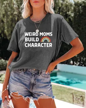 Mom Shirt Women Rainbow Graphic Tee Shirts Mom Life Tshirts Shirt Summer Short Sleeve T-Shirt