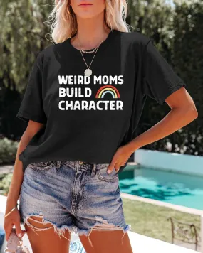 Mom Shirt Women Rainbow Graphic Tee Shirts Mom Life Tshirts Shirt Summer Short Sleeve T-Shirt