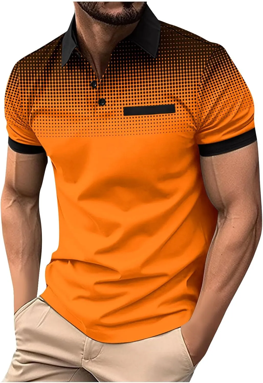 Muscularfit Big and Tall Shirts for Men Button Down Short Sleeve Henley Shirt Summer Casual Stylish Gym Worko Pullover Tops