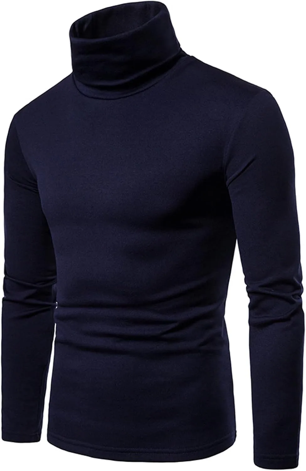 Muscularfit Long Sleeve Shirts for Men 2023 Casual Turtleneck Solid Warm Pullover Sweater Slim Fit Mock Work Trendy Clothes