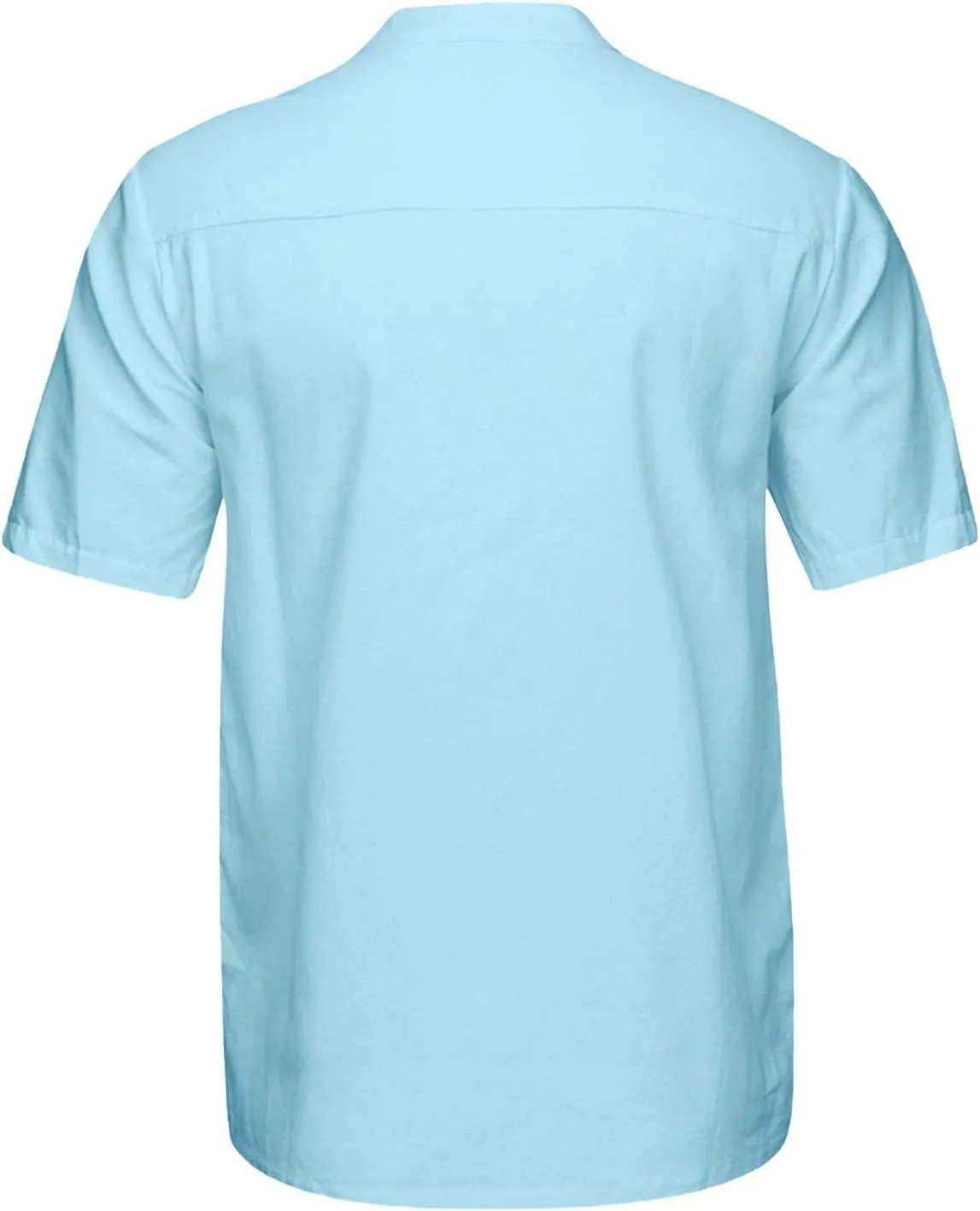 Muscularfit Tshirts Shirts for Men V Neck Cotton Linen Short Sleeve Buttons Shirt Summer Causal Loose Beach Vacation Pullover