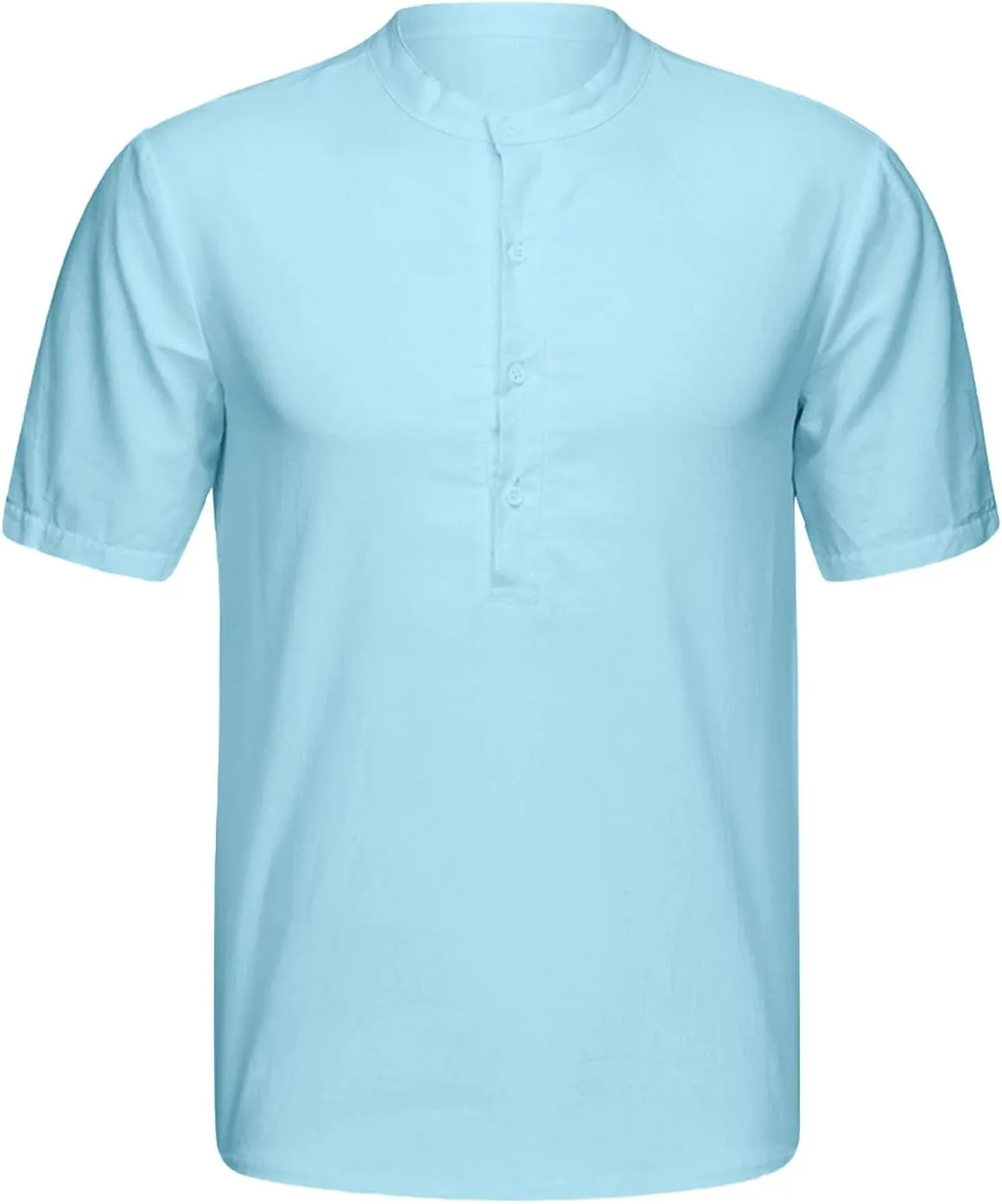 Muscularfit Tshirts Shirts for Men V Neck Cotton Linen Short Sleeve Buttons Shirt Summer Causal Loose Beach Vacation Pullover