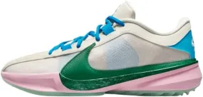 Nike Giannis Freak 5 Men's Basketball Shoes (DX4985-100, Light Orewood Brown/Medium Soft Pink/Blue Lightning/Emerald Rise) Size 11.5