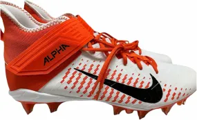 Nike Men's Alpha Menace Pro-2 Mid Football Cleats Shoes White/Black/Brilliant Orange #BV3945-103 - Size Men's 17