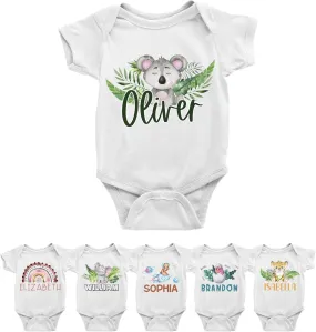Onesie Bodysuit - Personalized Cute Animal Baby Outfit  Customized Newborn Romper - Gift for Baby and Girl Boy - Cute Onesie with Koala
