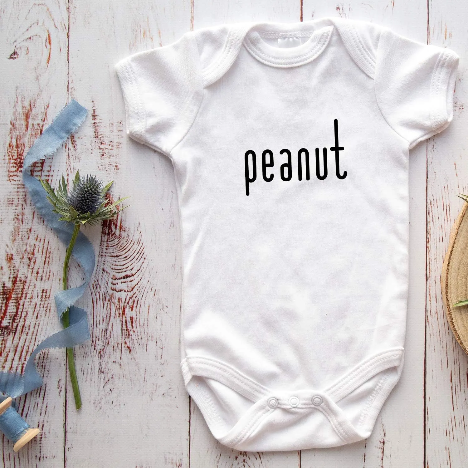 Onesie Organic Baby One Piece Short Sleeve Cute Bodysuit, 0-12 Months - Grown Local | Peanut