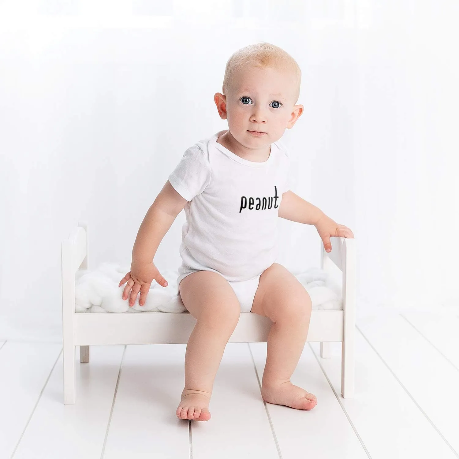 Onesie Organic Baby One Piece Short Sleeve Cute Bodysuit, 0-12 Months - Grown Local | Peanut