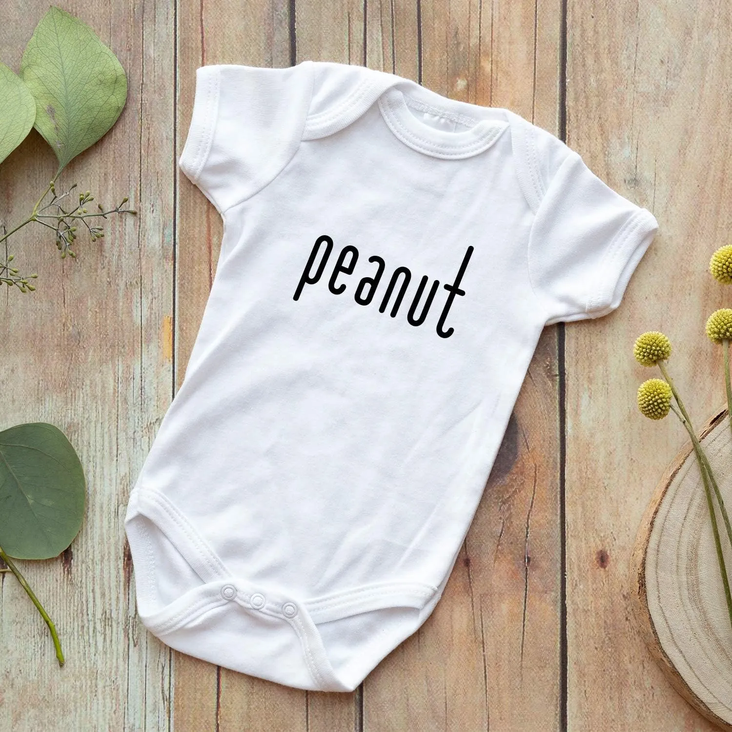 Onesie Organic Baby One Piece Short Sleeve Cute Bodysuit, 0-12 Months - Grown Local | Peanut