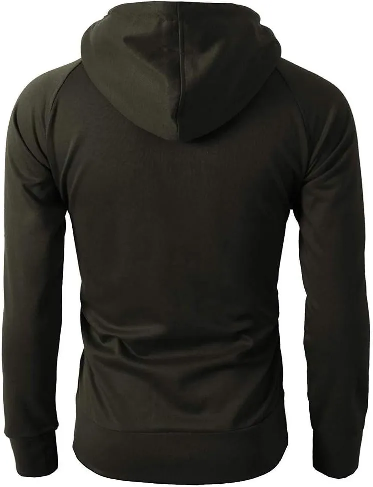peqiut Mens Jacket Casual Long Sleeve Sport Hoodie Solid Color Mens Winter Jackets Fleece Zip Up Coats with Pockets Comfort