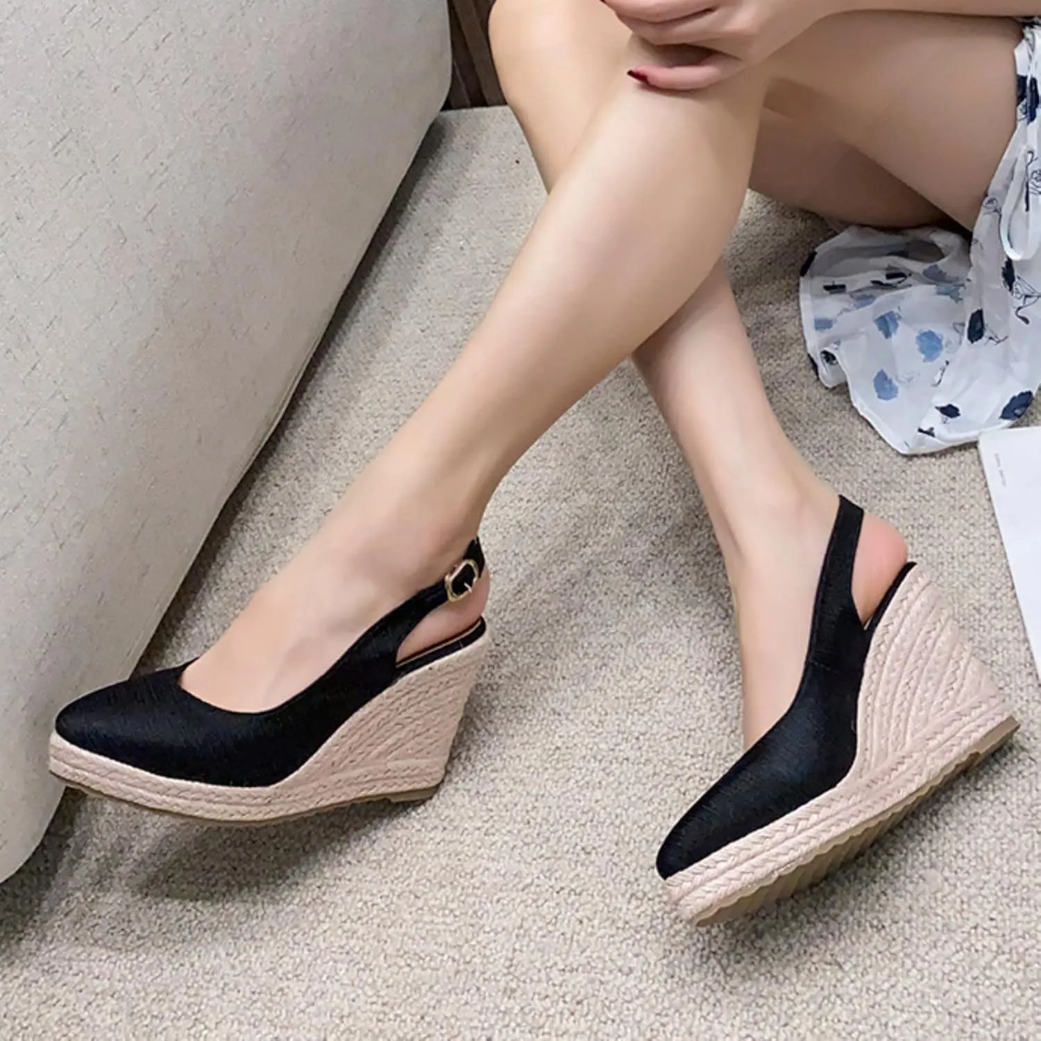 Platform Sandals Women's Ankle Strap Low Wedge Sandals Womens Sandals Womens Summer Open Toe Wedges Sandals