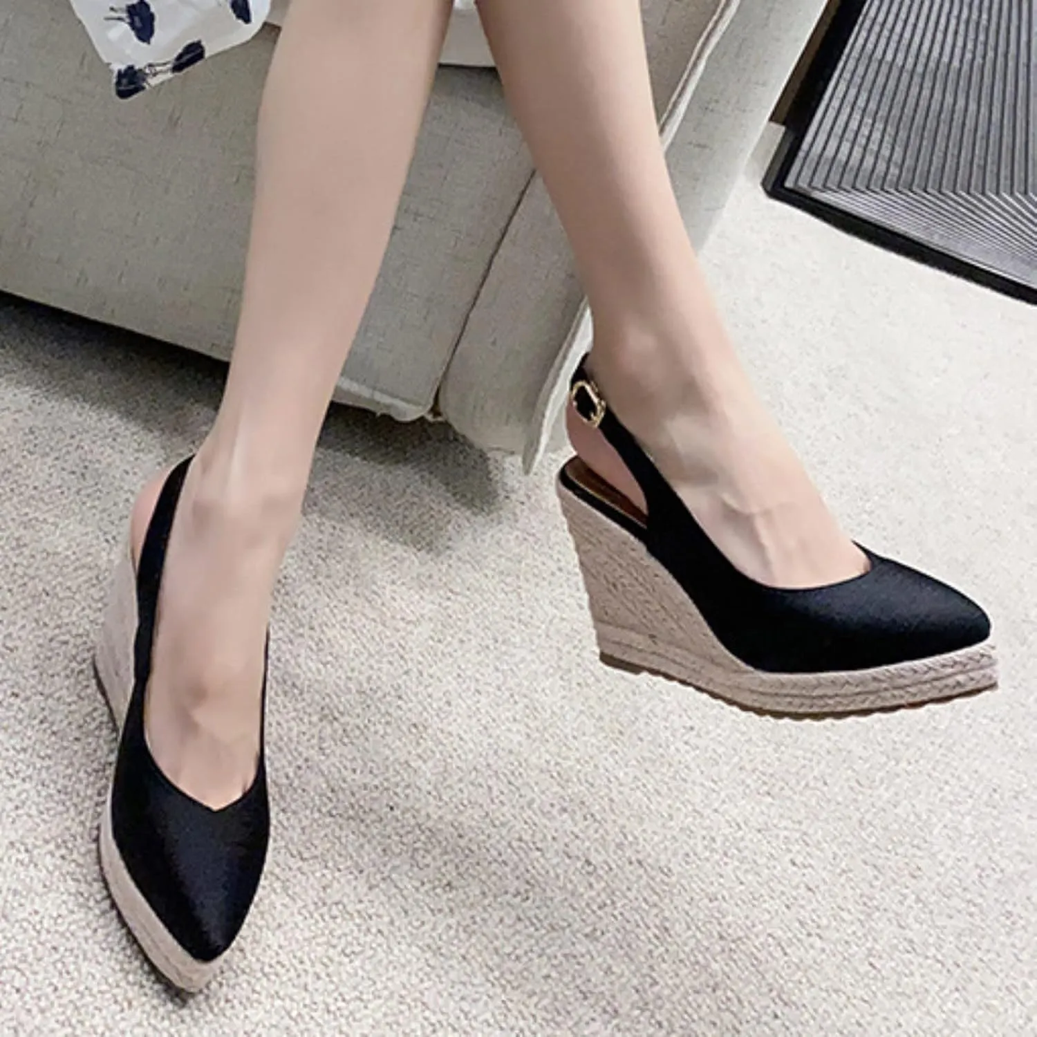 Platform Sandals Women's Ankle Strap Low Wedge Sandals Womens Sandals Womens Summer Open Toe Wedges Sandals