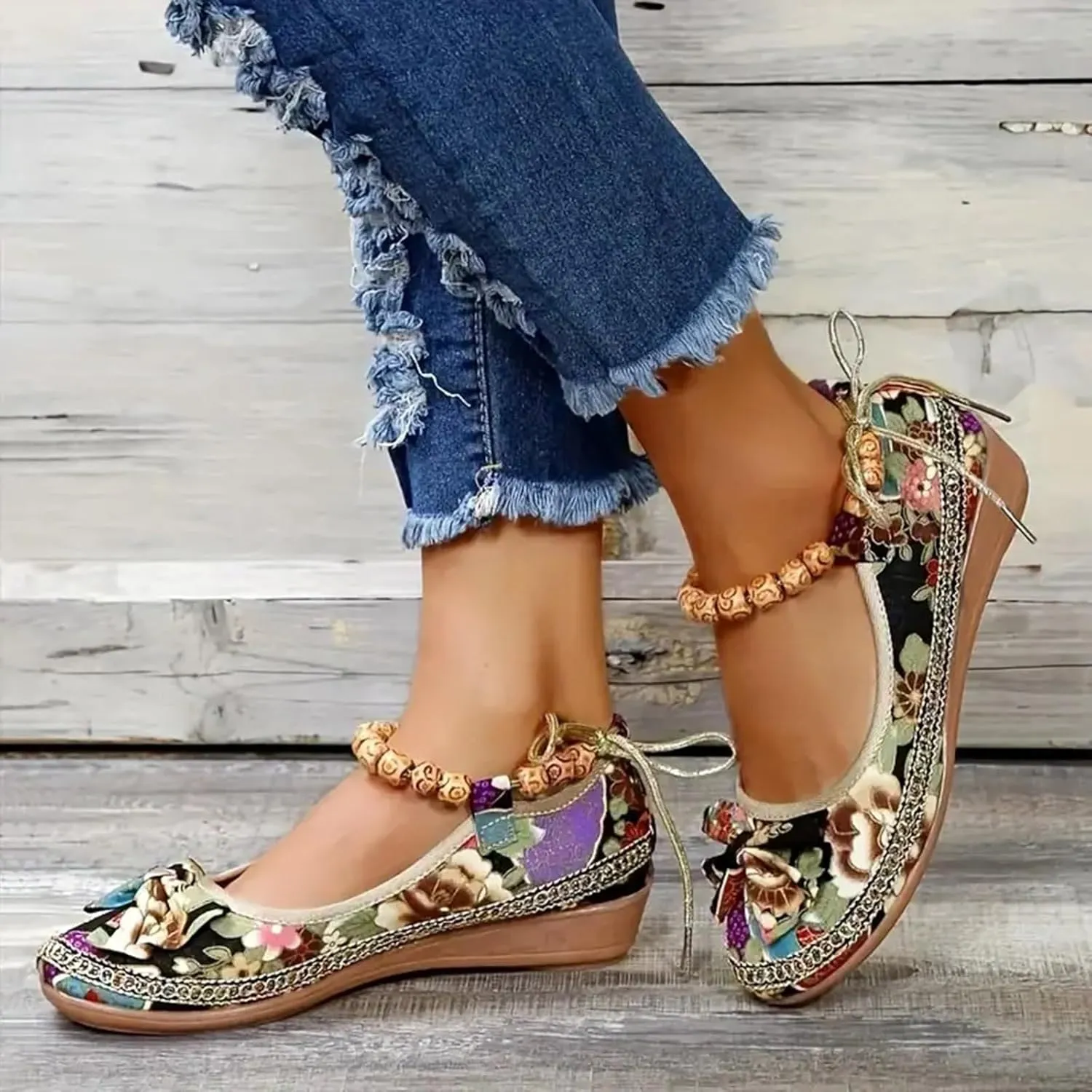 Platform Sandals Womens Sandals with Memory Foam Insole and Cork Footbed Womens Low Wedges Platform Sandals