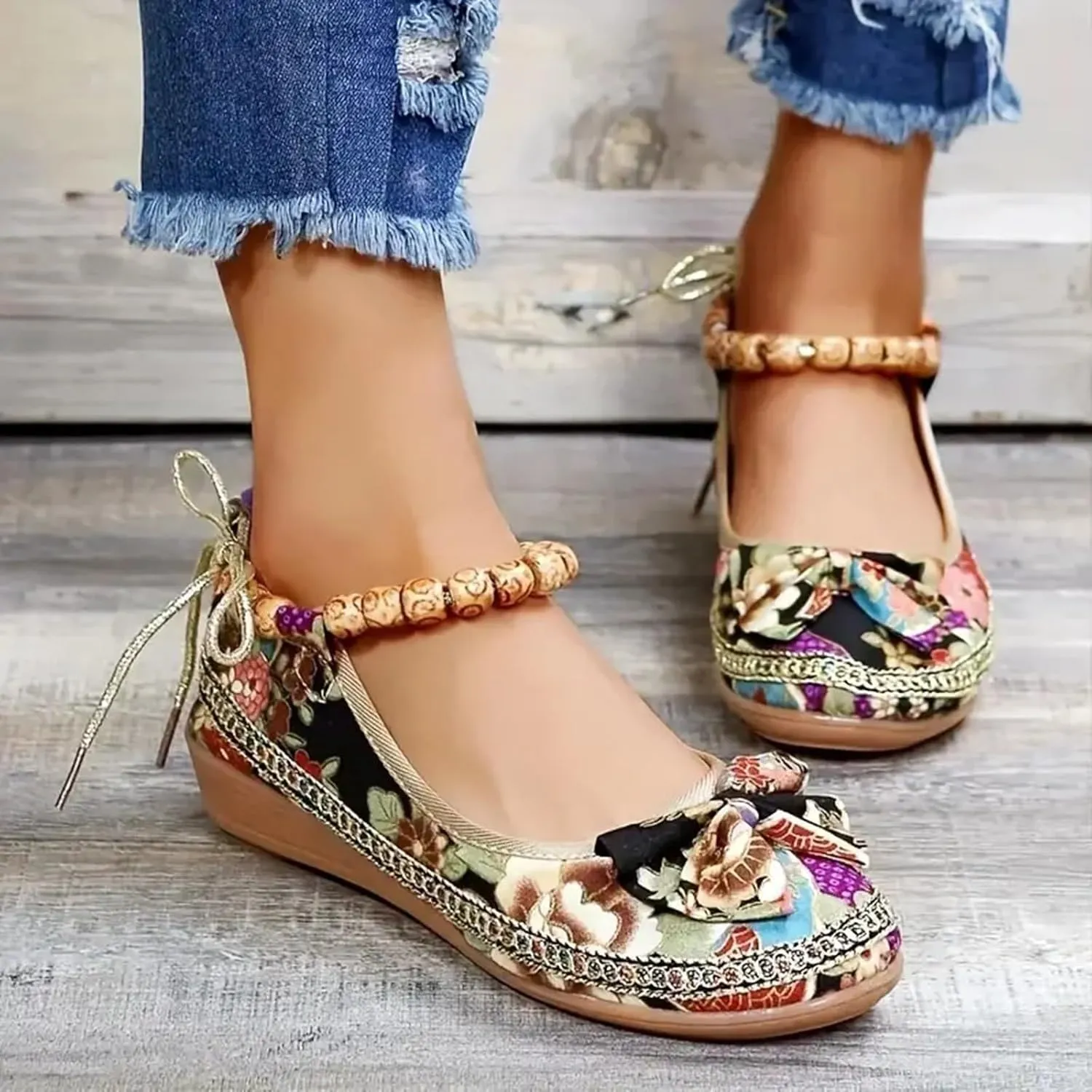 Platform Sandals Womens Sandals with Memory Foam Insole and Cork Footbed Womens Low Wedges Platform Sandals