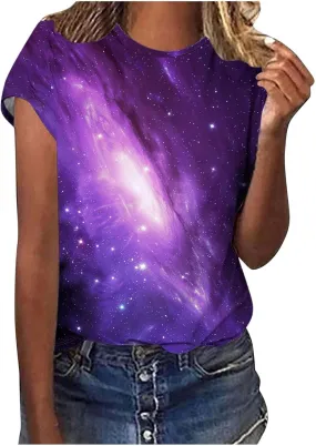 Plus Size Womens Tshirts Graphic Tee Short Sleeve Summer Tunic Tops Causal Loose Shirts Teen Girls Crew Neck Tshirts